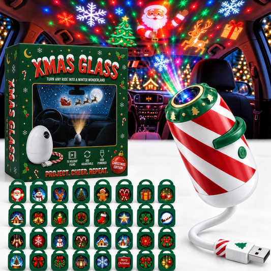 xmas glass projector